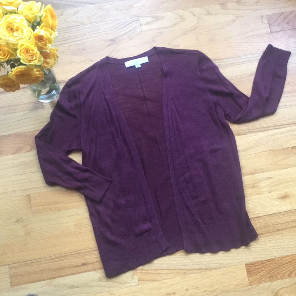 Loft burgundy cardigan